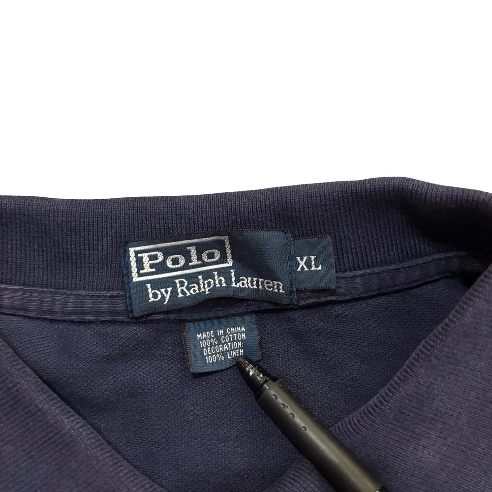 Polo Ralph Lauren Mens XL Navy Yacht Club Cruiser Team Graphic Back Patch Polo